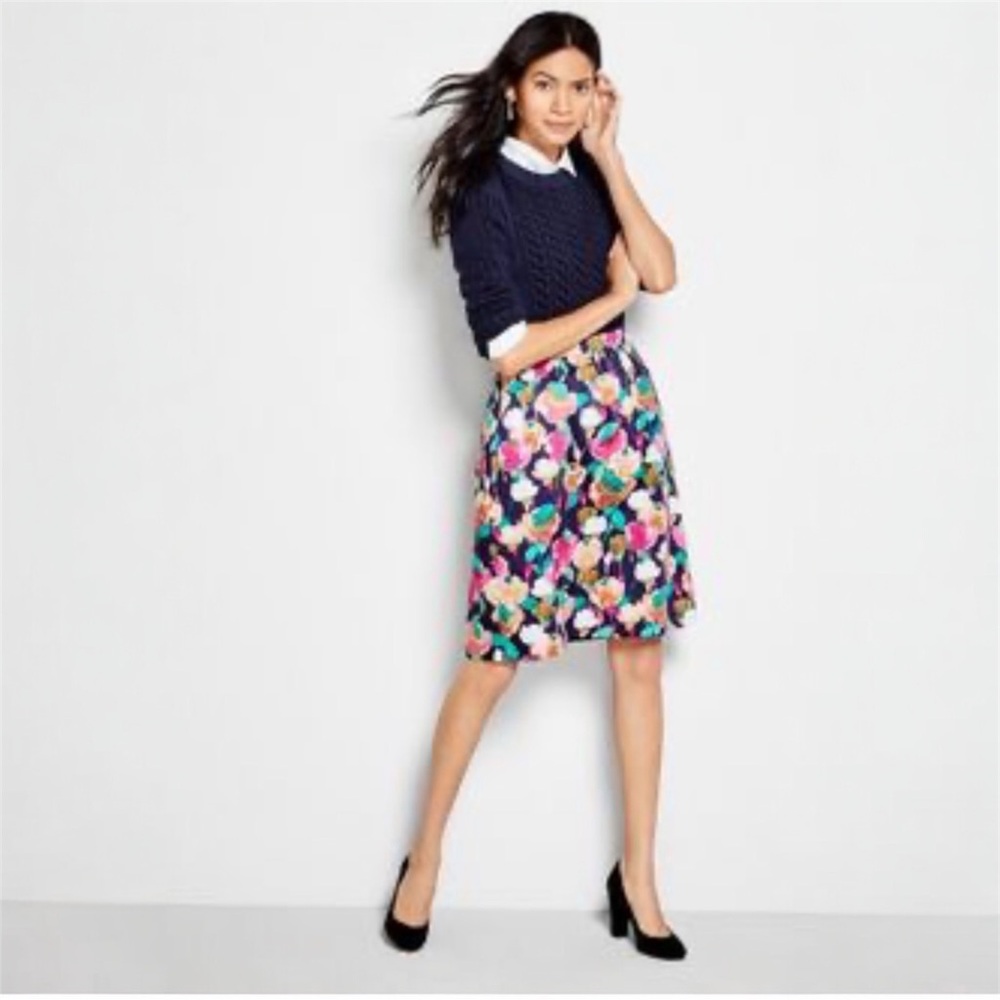 J. Crew Stretch Cotton Skirt in Liberty London Poppy Floral Print Size 00